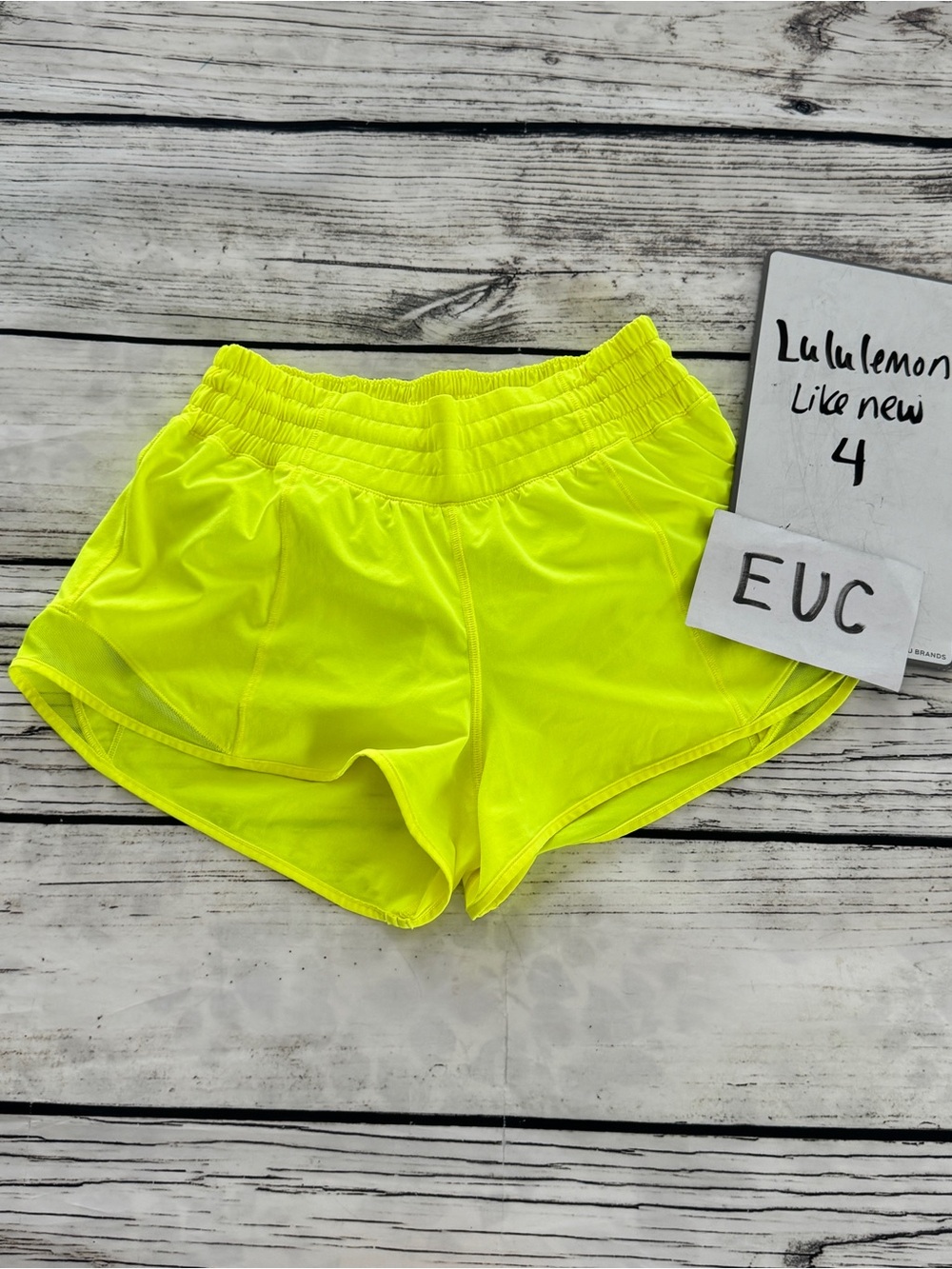 Lululemon hotty hot neon yellow shorts